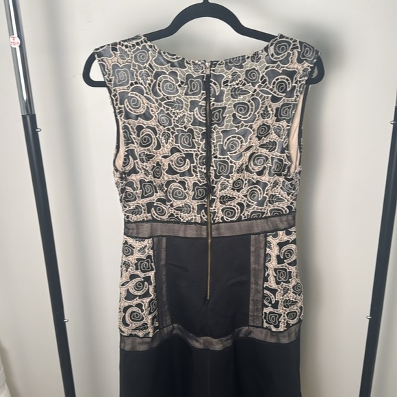 Elegant Tracy Reese Black Rose Embroidered Lace Floral Cocktail Dress Size 10 - Picture 6 of 9